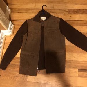 brown thick jacket